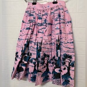 Pinup Couture Sleeping Beauty Castles Swing Skirt EUC